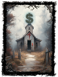 Money Church Church with money symbol on top
